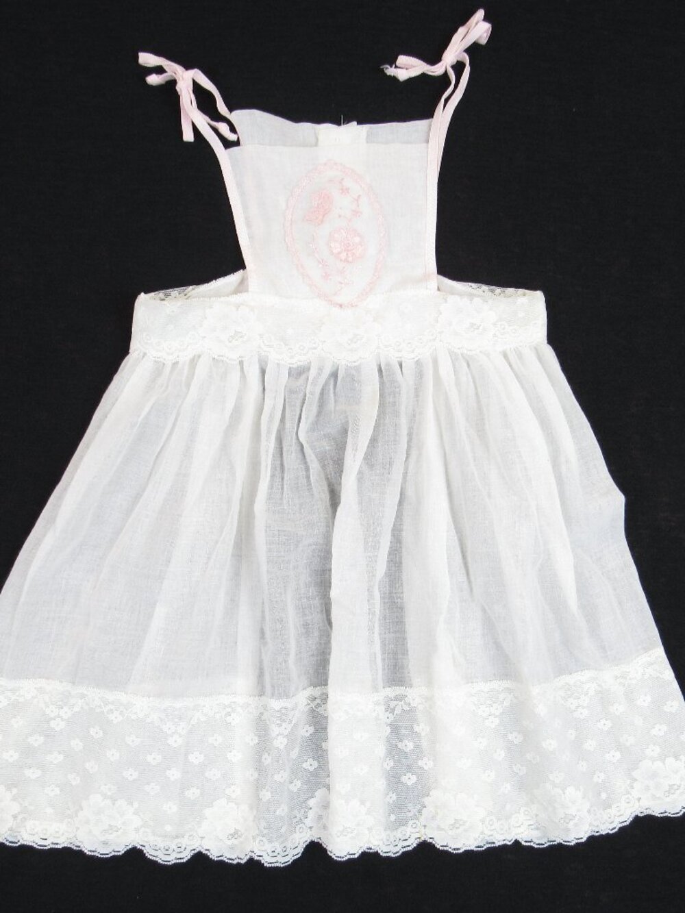 Ruth of Carolina Vintage Pinafore Apron Dress Girl's Size 5 Prairie Woven Lace